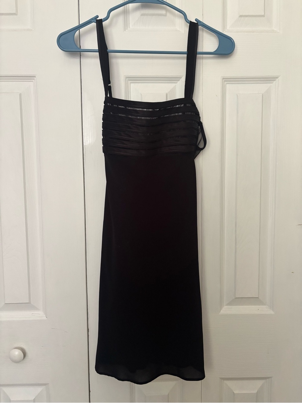 Jones New York Black Sleeveless Midi Dress with Sheer Band Bodice